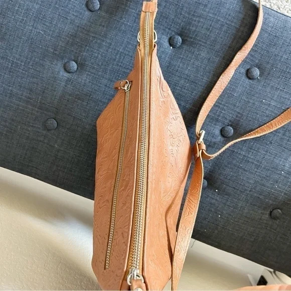 Western Embossed Italian Leather Crossbody Bag Purse Made In Italy - Picture 12 of 14